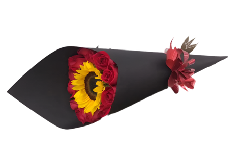 Un Girasol 12 Rosas