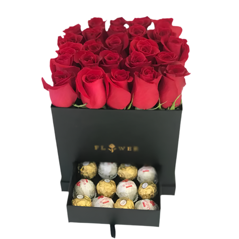 Rosas y Chocolates Caja