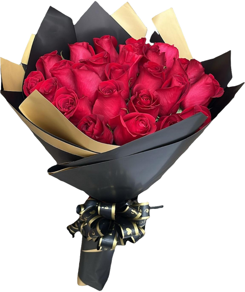 “Bouquet de Pasión – 24 Rosas Rojas de Impacto”