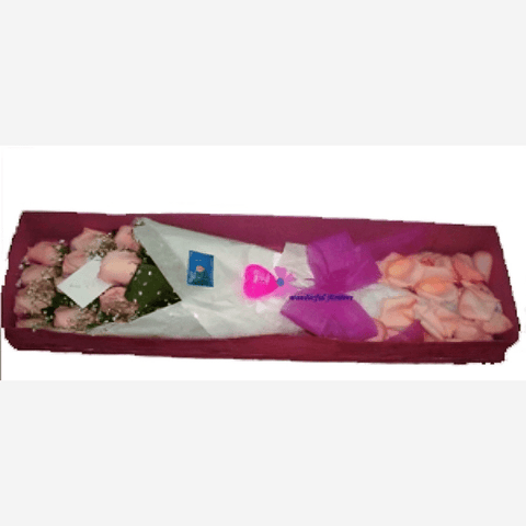 Rosas Rosadas En Caja, Regalo De Rosas Únicas y Especiales Para Cualquier Ocasión, Flores 24 Horas, Domicilio En Bogotá DC.