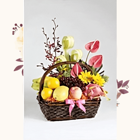 Canasta De Frutas Y Anturios, Arreglo Floral Acompañado De Frutas Frescas, Regalos Únicos, Domicilio Bogotá DC, Flores 24 Horas. Domicilio Flores Las 24 Horas