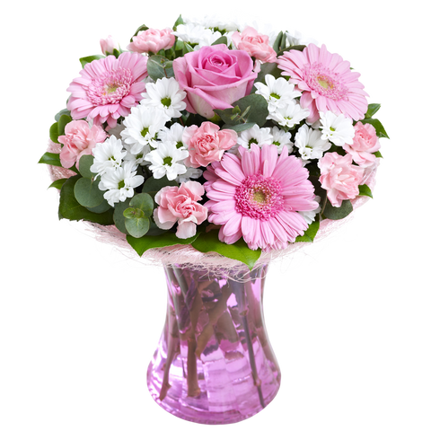 Regalo Perfecto Color Rosa, flores para jardín y decoración de hogar con rosas en jarrón colores rosadas, es un hermoso regalo para aniversario, regalo de flores para cumpleaños, flores para toda ocasión y decoración, Floristería Flores 24 Horas