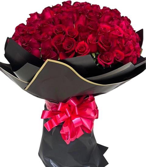 Arreglo de 100 rosas fantasía en Bogotá con entrega 24 horas. Floristería abierta todos los días del año. Flores frescas colombianas. ¡Ordena ahora!