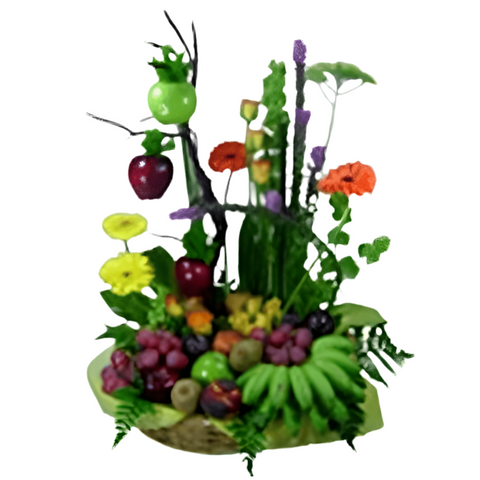 Canasta de Frutas y Flores Silvestres