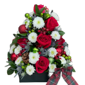 Árbol de Navidad, diseño floral de un árbol de Navidad de Flores 24 Horas, elaborado con rosas y margaritas frescas