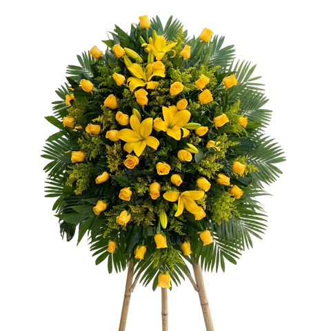 Conoce la Corona Fúnebre Serenidad de Flores 24 Horas. Consulta disponibilidad y coordina tu pedido para una ceremonia de despedida en Bogotá