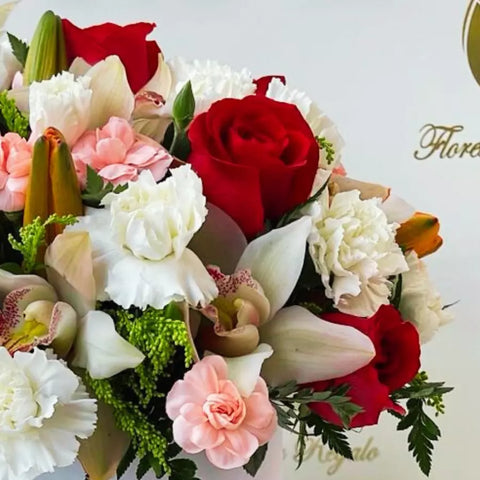 Dama Hermosas Flores Para Regalar, flores para regalar a la mujer de su vida, rosas, lirios, claveles en hermosa caja de lujo, regalos originales con flores, nosotros nos encargamos de entregarlas a domicilio en Bogotá, Floristería Flores 24 Horas