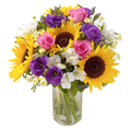 Girasoles Primavera, arreglo de flores con girasoles, rosas, astromelias - alstroemerias, es un regalo de flores para aniversario, regalo de flores para cumpleaños, regalo de flores para toda ocasión, Floristería Flores 24 Horas
